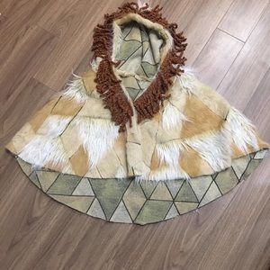 Handmade Faux fur hooded cape.